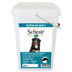 Schesir Dog Large Adult Fish ШЕЗИР ВЗРОСЛЫЙ КРУПНЫХ РЫБА сухой монопротеиновый корм для собак крупных пород , 4 кг., 4кг Ведро 