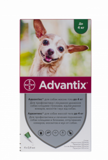 Bayer Advantix Краплі від бліх та кліщів д/собак до 4 кг (пип)