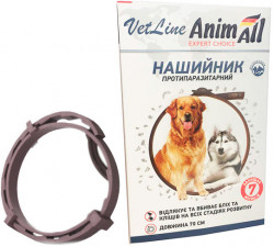 AnimAll VеtLine Нашийник протипаразитарний від бліх і кліщів, д/собак 70 см, коричневий Коричневий