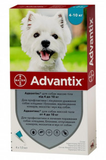 Bayer Advantix Краплі від бліх та кліщів д/собак 4-10 кг (пип)