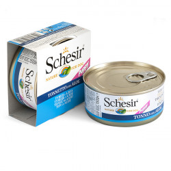 Schesir Tuna Aloe Puppy ШЕЗИР ТУНЕЦ С АЛОЭ в желе натуральные консервы для щенков, влажный корм, банка 150г