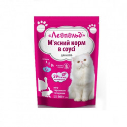 Леопольд   Рагу  в соусі з кроликом та індиком для котів, пауч 100 г 